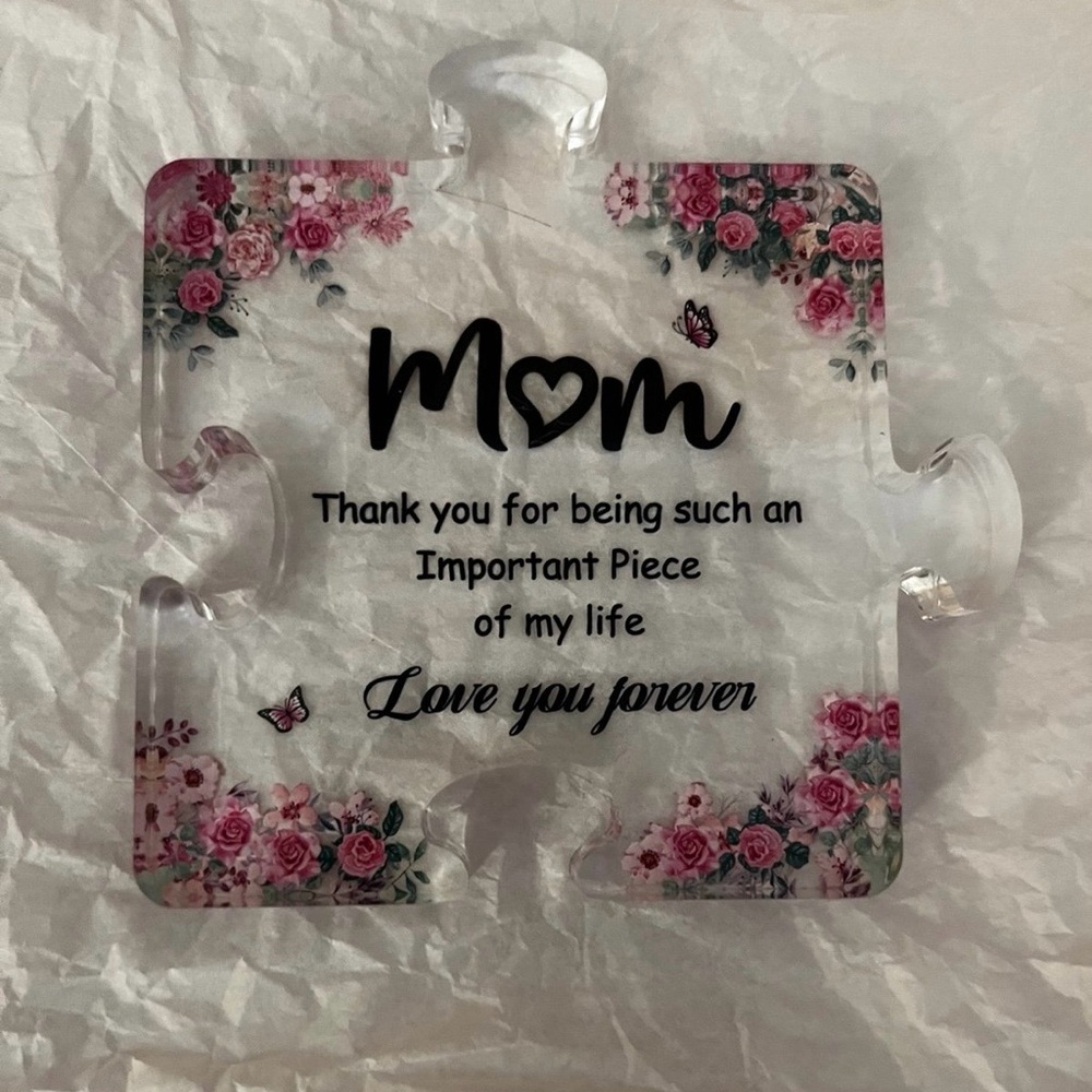 Mom Thank You Love You Decor Gift Puzzle Piece